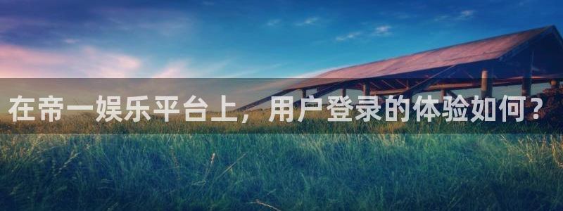 2元彩票平台注册入口：在帝一娱乐平台上，用户登录的体验如何？