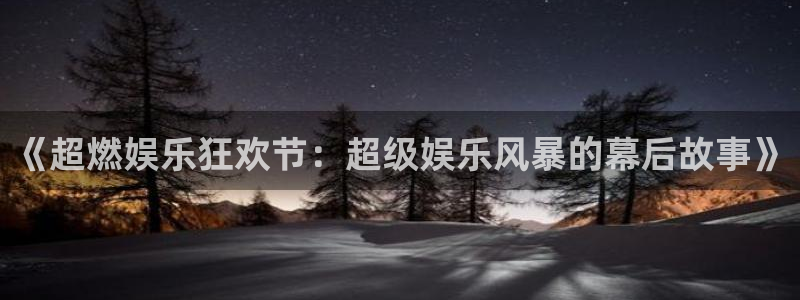2元彩票平台：《超燃娱乐狂欢节：超级娱乐风暴的幕后故事》